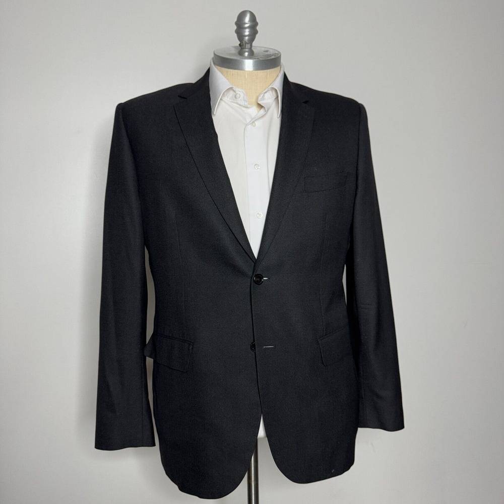 Indochino Blazer Sport Coat 44r Mens Gray Solid Wool